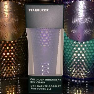 Starbucks versatile keychain/ornament mini studded cup.